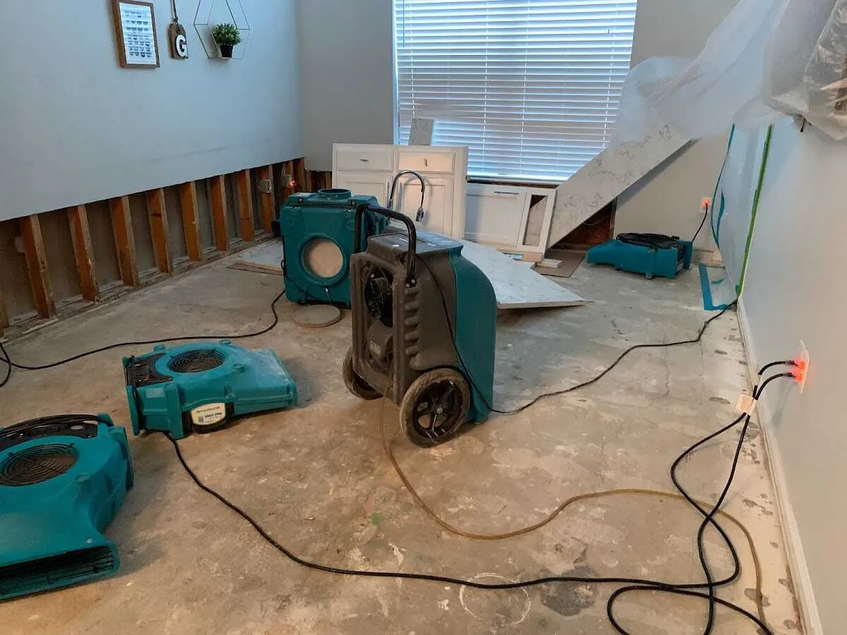 Dehumidifier in flood-cut room for Water Extraction & Removal in Gastonia